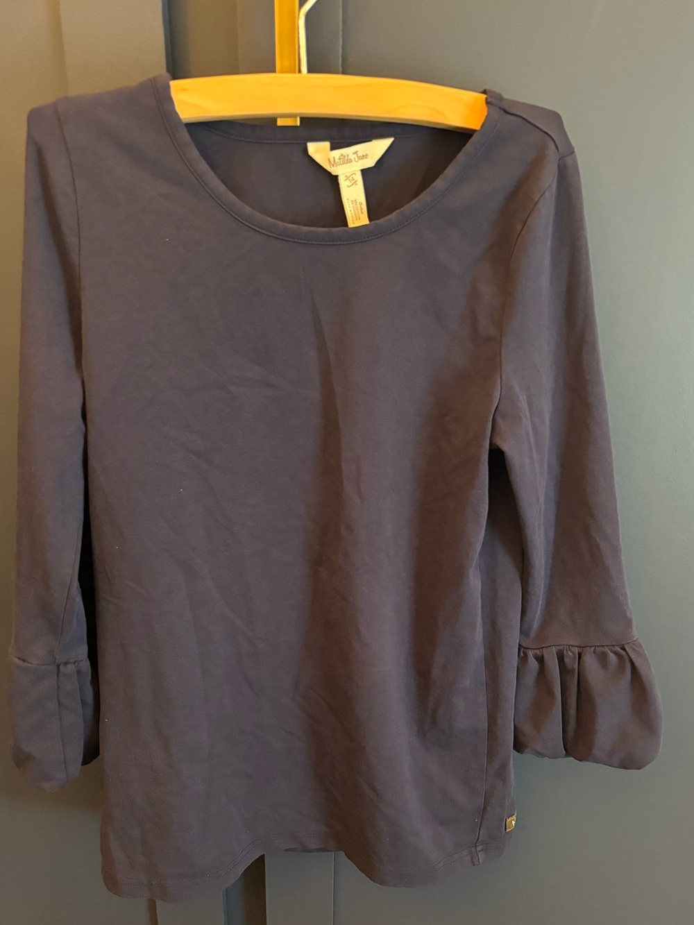 Matilda Jane Navy Ruffle-Cuff Long Sleeve Tee